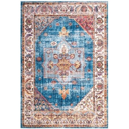 Safavieh 7 x 7 ft. Bristol Power Loomed Round Area RugBlue & Ivory BTL349C-7R